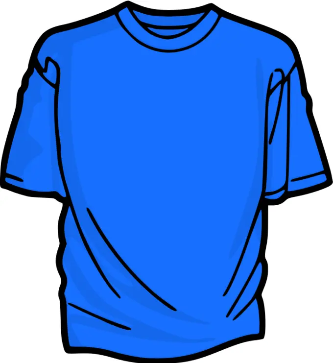 Blue t-shirt vector clip art
