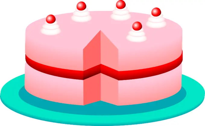 Pink cake vector image