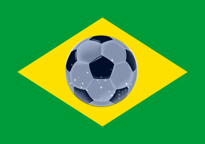 Brasil flag of football vector image