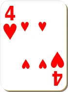 Four of hearts vector illustration