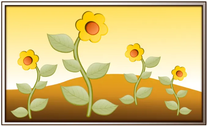 Flowers in field vector image