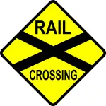 Rail crossing traffic roadsign vector image