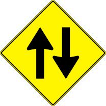 Two way traffic roadsign vector illustration
