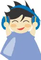 Boy with headphone vector drawing