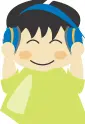Boy with headphones vector clip art
