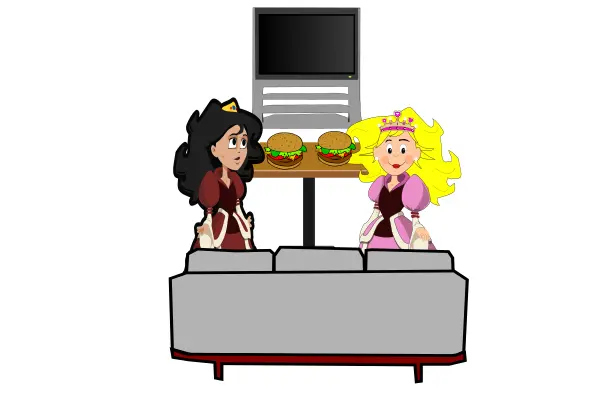 Hamburger princesses vector image