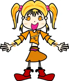 Yellow girl vector drawing