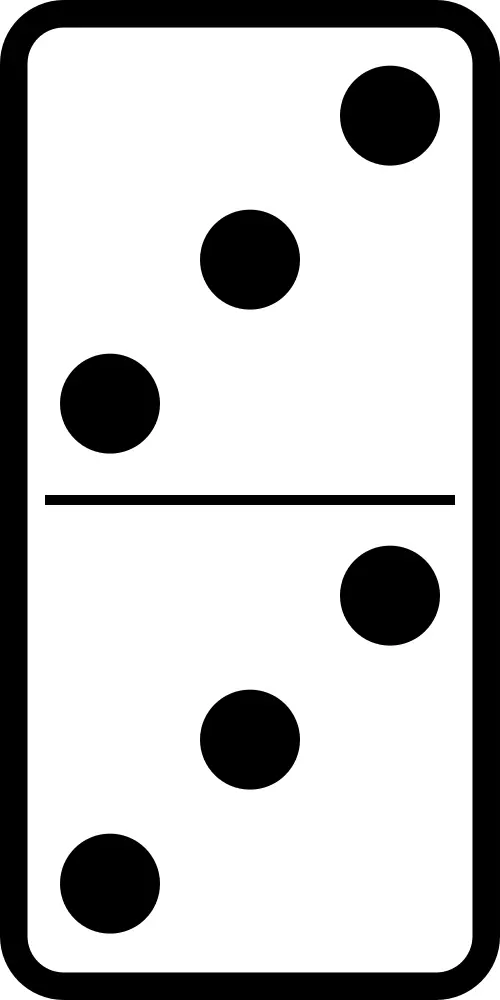 Domino tile double three vector image