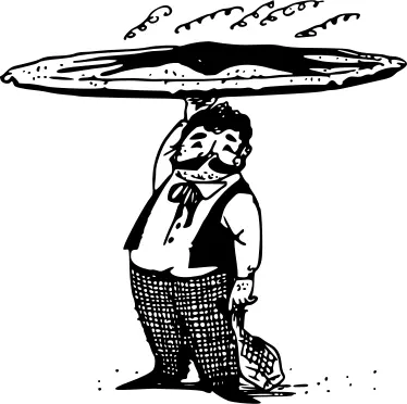 Pizza waiter vector drawing