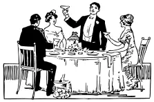 Dinner toast vector illustration