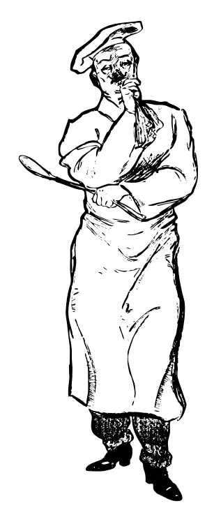 Pondering chef vector drawing