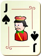Jack of spades playing card vector illustration