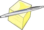 Pen and notepad vector drawing