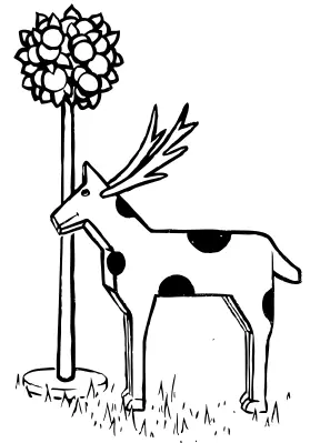 Vector image of toy animal and tree