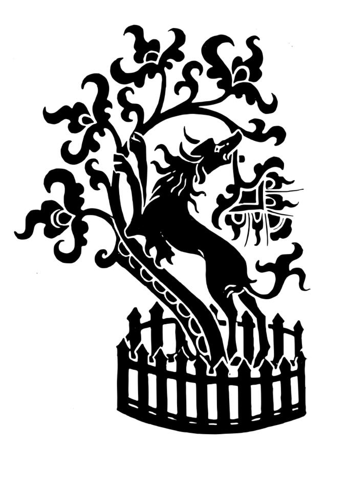 Dog on a tree vector illustration