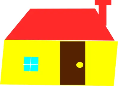Yellow house vector clip art