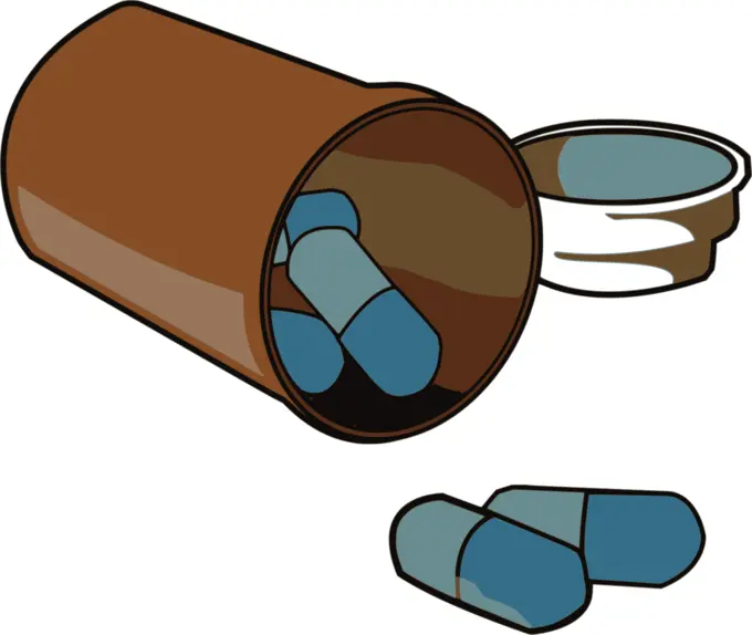Vector image of spilled pills