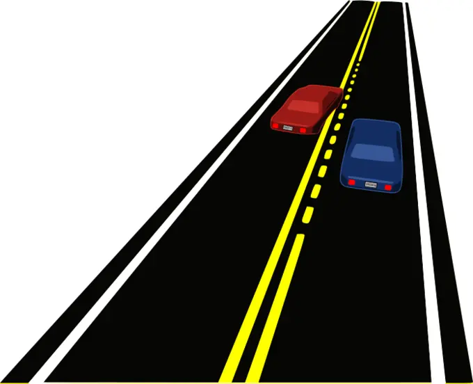Passing zone vector illustration