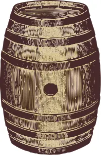 Vector image of a wooden barrel