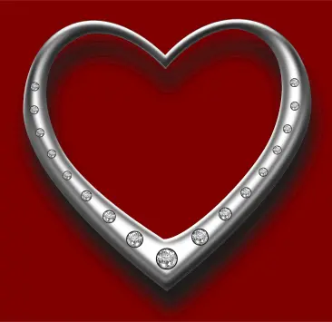 Heart with diamonds vector graphics