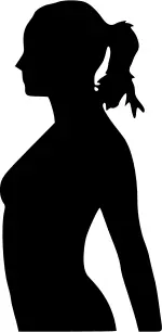 Vector silhouette of a female person