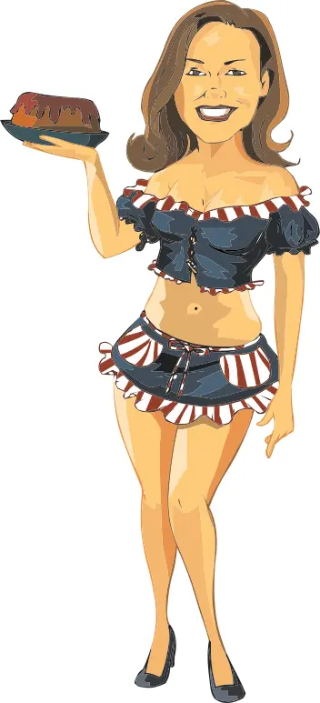 Color vector image of waitress