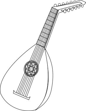 Vector illustration of lute