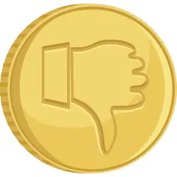 Vector illustration of coin with thumb down