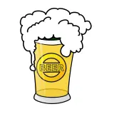 Vector image of beer in glass