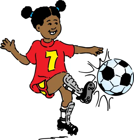 Girl playing soccer vector image