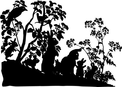 Woodland creatures silhouette