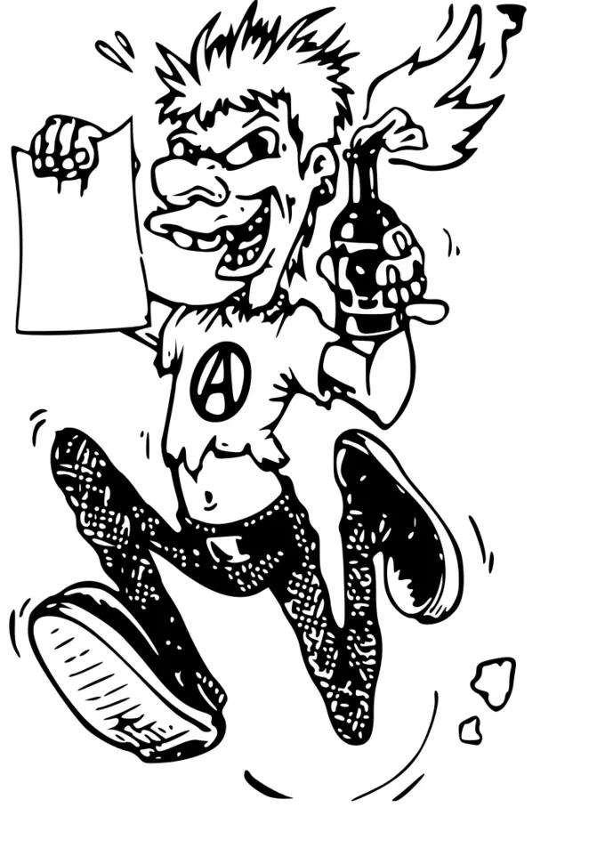 Punk with Molotov cocktail vector