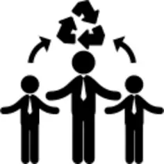 Men with recycle symbol