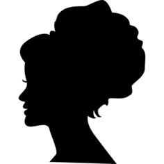 有大头发形状的女性头对此