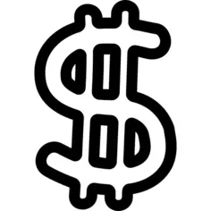 Money symbol hand drawn outline