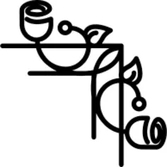 Floral right side border with vines