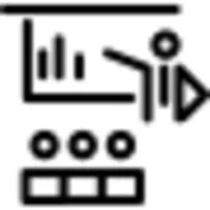 Teacher teaching to the class circular symbol