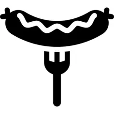 Bratwurst on fork