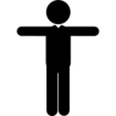 Man standing with extended arms to sides