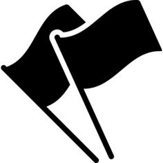 Two black flags