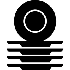 Kitchen circular ceramic plates stacked