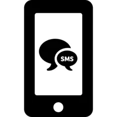 Sms bubbles symbol on phone screen