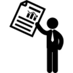 Man with business graphic