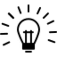 Lightbulb on outline inside a circle