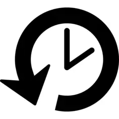 Clock back with circular arrow