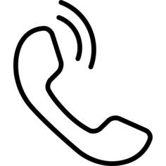 Mobile phone auricular part outline with call sound lines