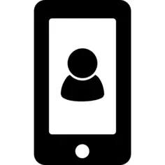 User or contact symbol on cellphone screen