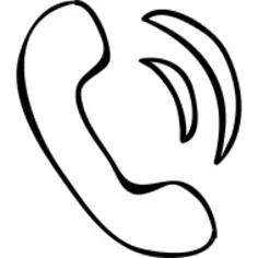 Phone auricular hand drawn outline
