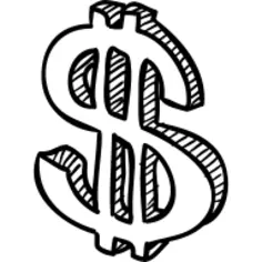 Dollar currency sign sketch