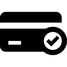Credit card with tick